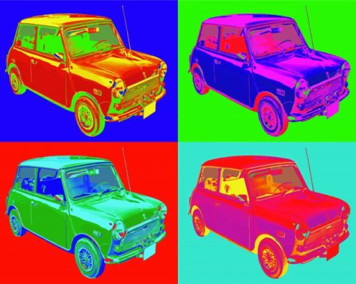 Mini Cooper Car Pop Art paint by numbers