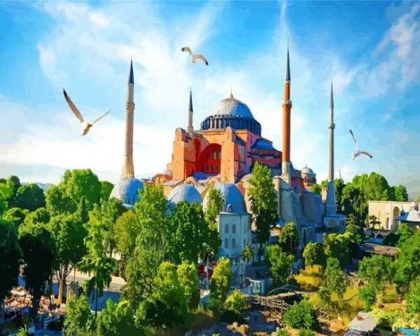 Mosque Hagia Sophia Turkey paint by numbers