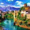 Mostar Bosnia and Herzegovina paint by numbers