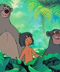 Mowgli And Bagheera And Baloo paint by numbers