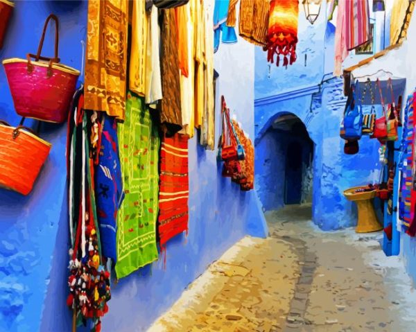 Old Medina Chefchaouen paint by numbers