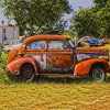 Old Rusted Car paint by numbers