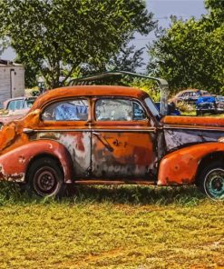 Old Rusted Car paint by numbers