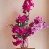 Pink Purple Bougainvillea Vase paint by numbers