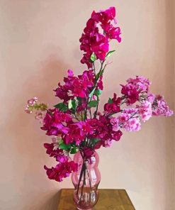 Pink Purple Bougainvillea Vase paint by numbers