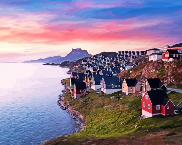 The Sunset At Greenland Island Paint By Number