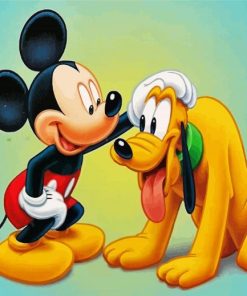 Pluto And Mickey Mouse paint by numbers