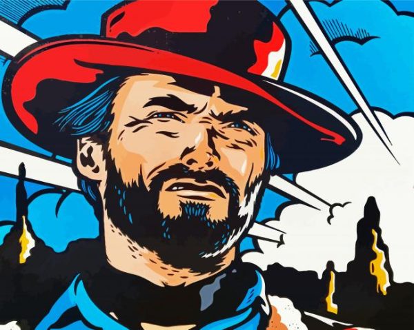 Pop Art Clint Eastwood Actor paint by numbers