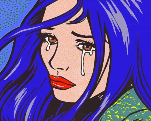 Pop Art Crying Girl Paint By Number