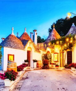 Puglia Trulli Houses paint by numbers