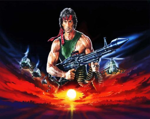 Rambo Movie paint by numbers