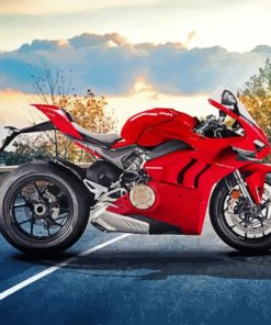 Red Ducati Racing Motorcycle Paint By Number