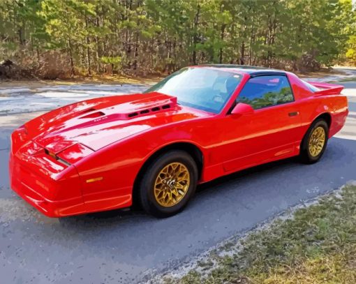 Red Firebird Car painting by numbers