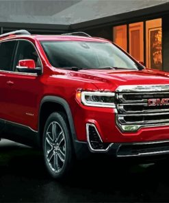 Red GMC Car paint by numbers