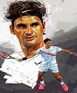 Roger Federer Player paint by numbers