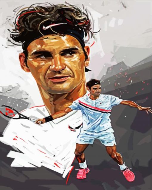 Roger Federer Player paint by numbers