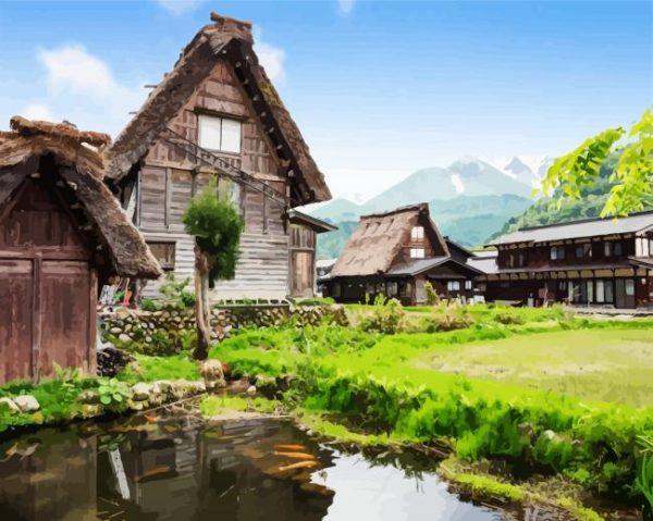 Shirakawa go Town paint by numbers