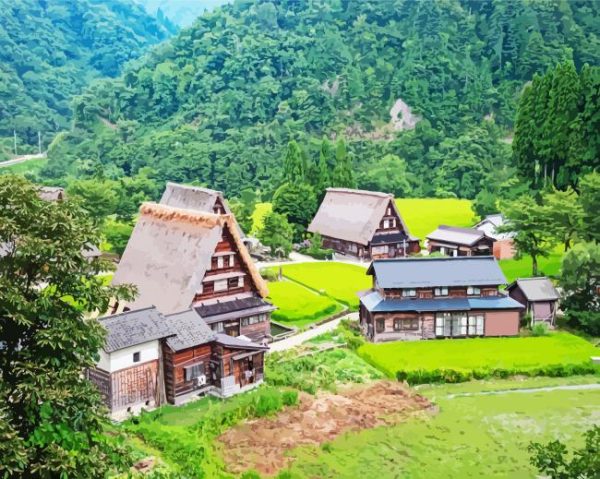 Shirakawa go Town paint by numbers