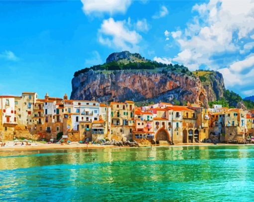 Sicily Cefalu Italy paint by numbers