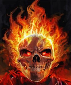 Skull Head Flame paint by numbers