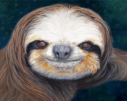 Sloth Face paint by numbers