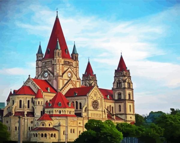 St Francis of Assisi Church in Austria paint by numbers