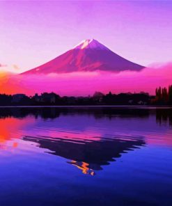 Sunset At Mount Fuji Paint By Number