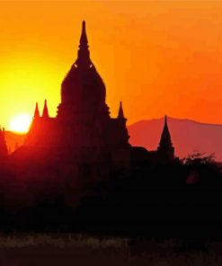 Sunset In Bagan City Paint By Number