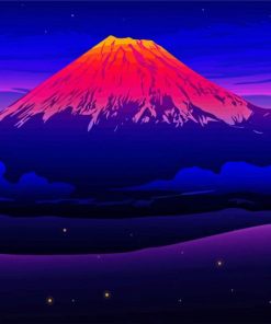 Sunset Mt Fuji paint by numbers