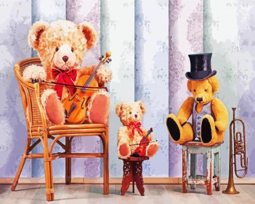 Teddy Bear Band paint by numbers