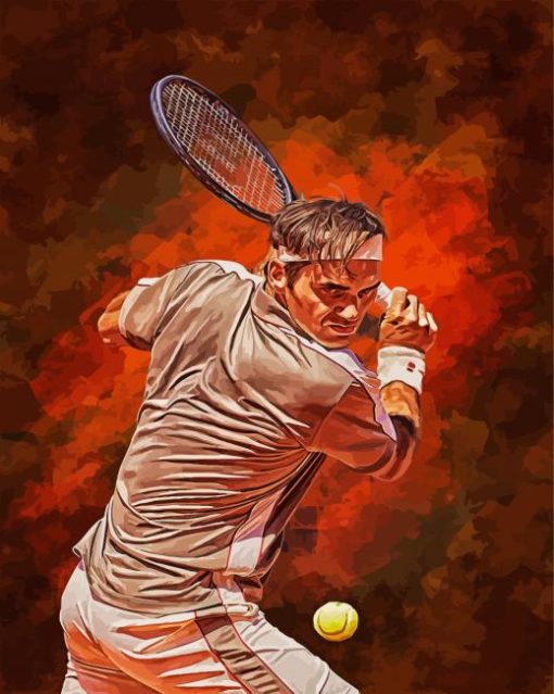 The Tennis Players Roger Federer paint by numbers