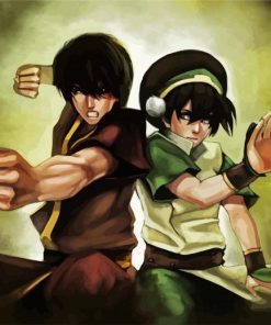 Toph Beifong and Zuko paint by numbers