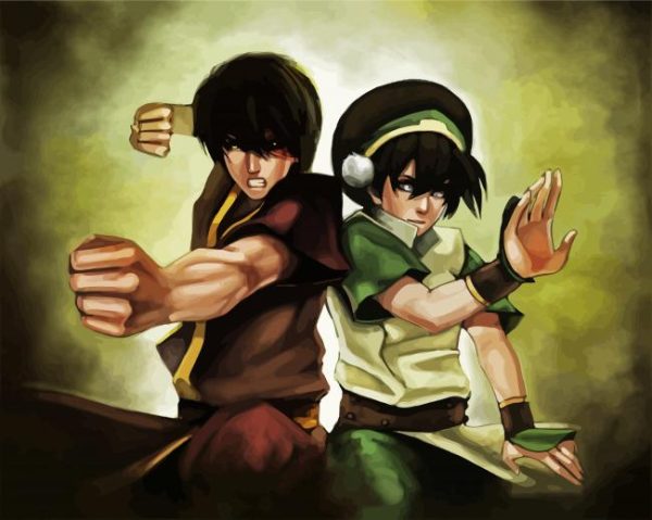 Toph Beifong and Zuko paint by numbers