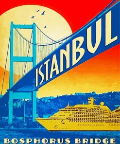 Turkey Bosphorus Bridge Poster paint by numbers