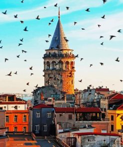 Turkey Galata Tower Paint By Number