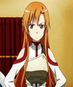 Upset Asuna Character paint by numbers