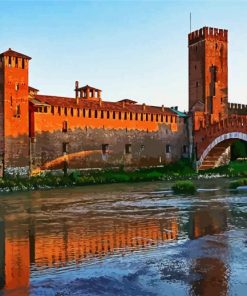 Verona Castelvecchio Bridge paint by numbers