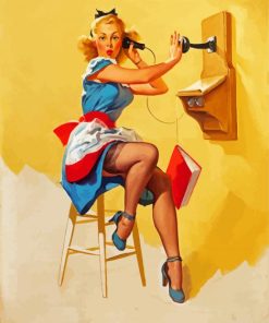 Vintage Pin Up Girl paint by numbers