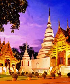 Wat Phra Singh Woramahawihan Thailand Asia paint by numbers