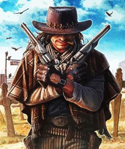 Western Cowboy Gunslinger Paint By Number