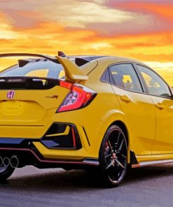 Yellow Honda Civic Paint By Number