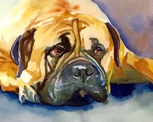 Aesthetic Bullmastiff Dog paint by numbers