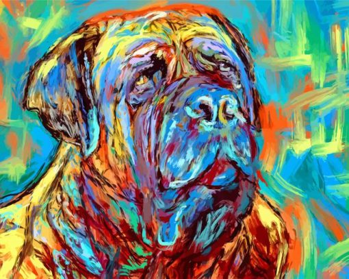 Aesthetic Bullmastiff Illustration paint by numbers