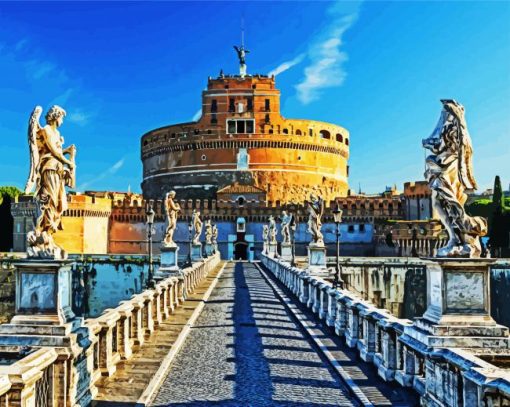 Aesthetic Castel Sant Angelo Vatican paint by numbers