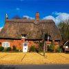 Aesthetic Thatched Cottage paint by numbers