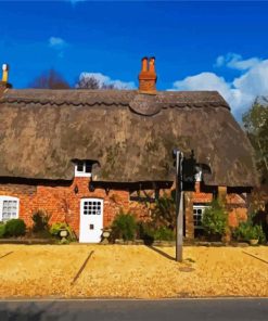 Aesthetic Thatched Cottage paint by numbers