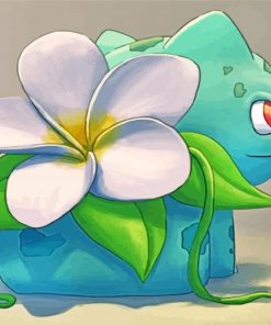 Aesthetic Bulbasaur Pokemon paint by numbers