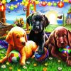 Aesthetic Cute Puppies paint by numbers