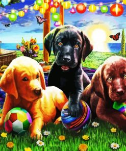 Aesthetic Cute Puppies paint by numbers