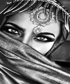 Arab Woman Black and White paint by numbers